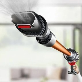 Aspirator vertical Dyson Cyclone V10 Absolute 448883-01, 150AW, 125.000 rpm, 0,77 l, 60 min, 3 moduri, 2 Tier Cyclone™, HEPA, silențios, golire igienică, fără încurcături, nichel/portocaliu