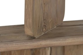 Etajeră înaltă din lemn de tec reciclat cu 5 rafturi design asimetric, „Nomad”