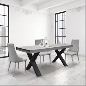 Scaun Molino, piele ecologica, structura metalica - NEGRU