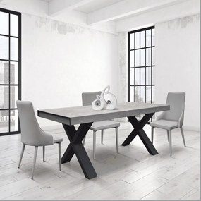 Scaun Molino, piele ecologica, structura metalica - NEGRU