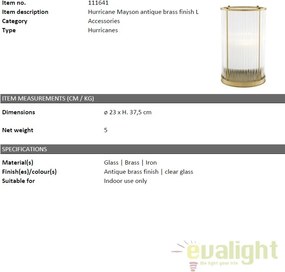 Suport lumanare design LUX Mayson L, alama antic 111641 HZ