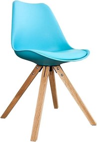 Scaun din lemn cu tapiterie din piele sintetica Scania NewLook II turcoaz A-36206 VC