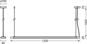 Osram - Lustră LED dimabilă suspendată pe cablu OFFICE LINE LED/40W/230V 4000K 120 cm albă