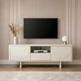 Comoda TV cu blat ceramic SAVOY 150cm alb