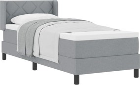 vidaXL Pat cu arcuri cu saltea Gri deschis 200 x 80 cm țesătură