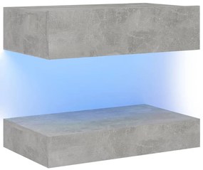 3079687 vidaXL Noptieră, gri beton, 60x35 cm, lemn prelucrat