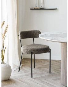 Badalona Scaun de masă, cataramă, maro, picioare negre