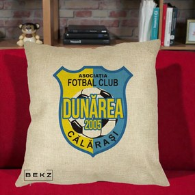 Perna Personalizata AFC Dunarea Calarasi 2005 Fotbal, 40x40 cm, Crem, Husa Detasabila, Perna Inclusa, BEKZ®