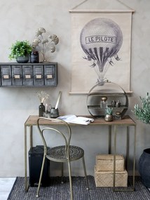 Scaun dining auriu din metal cu model Syl