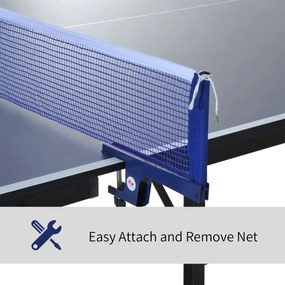 HOMCOM Masa de Ping Pong Pliabila pentru Interior si Exterior in Lemn MDF si Otel, Albastru Inchis 152.5x274x76cm | Aosom Romania