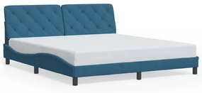 3207939 vidaXL Cadru de pat cu tăblie, albastru, 180x200 cm, catifea