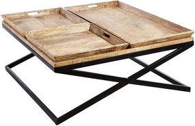 Masuta design industrial-vintage cu 3 tavi detasabile Berwick DZ-94972