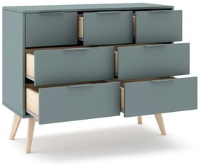 Comodă verde prăfuit 120x83x40 cm Pisco – Marckeric