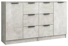 3115791 vidaXL Servante, 2 buc., gri beton, 60x30x70 cm, lemn prelucrat