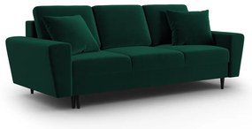 Canapea verde extensibilă, cu spațiu de depozitare cu tapițerie din catifea 235 cm Kyoto – Cosmopolitan Design