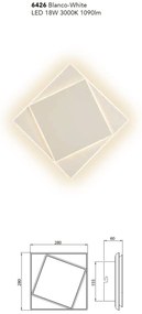 Aplica LED de perete/tavan DAKLA 18W alba