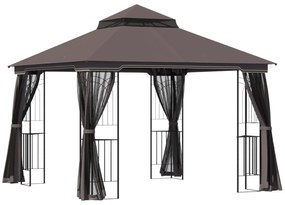 Outsunny Foisor pentru Gradina din Metal Negru 3x3m | Aosom.ro