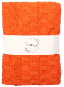 Baby Nellys Bumbac de lux pătură tricotată, pătură CUBE, 80 x 100 cm - portocaliu