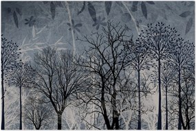 Tablou - Siluetă copac și frunze (90x60 cm)