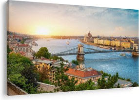 Tablou cu orașul Budapesta și râu (90x60 cm)