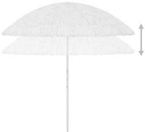 Umbrela de plaja Hawaii, alb, 300 cm Alb, 300 cm