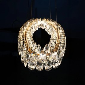 Lustra metal auriu si cristale sticla BARLETTA 120 OVAL