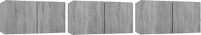 vidaXL Dulap TV suspendat gri sonoma 3 buc. 60x30x30 cm lemn prelucrat