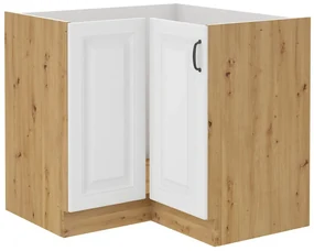 Dulap inferior de bucătărie, de colț Sheila 89 x 89 DN 1F BB (stejar artisan + alb). 1032447