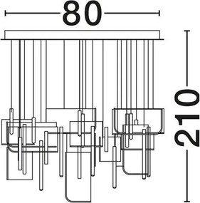 Lustra LED suspendata liniara design decorativ 3000K TOTEM 144W