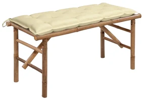 3063866 vidaXL Bancă de grădină pliabilă cu pernă, 118 cm, bambus