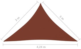 Parasolar, caramiziu, 3x3x4,24 m, tesatura oxford, triunghiular Terracota, 3 x 3 x 4.24 m
