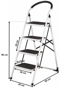 Scară pliabilă din oțel 4Home Steps, 4 trepte, 4 trepte