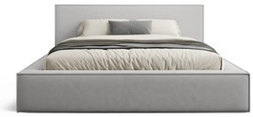 Pat tapițat Nirello 160x200 cu ladă de depozitare - catifea gri Castel 80