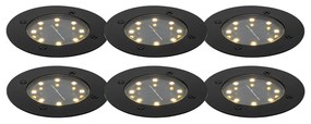 Set de 6 spoturi de sol negre, cu LED, IP65 Solar - Terry