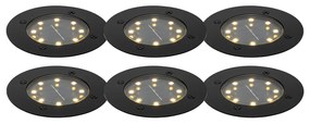 Set de 6 spoturi de sol negru cu LED IP65 solar - Terry