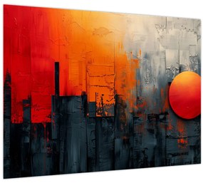 Tablou - Pictura abstractă a orașului (70x50 cm)