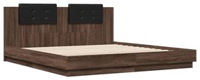 3209904 vidaXL Cadru de pat cu tăblie stejar maro 180x200 cm lemn prelucrat
