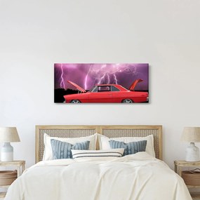 Tablou cu mașina roșie (120x50 cm)
