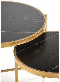 Set 2 buc. măsuțe de cafea Fantoma (marmură negru + auriu). 1092440
