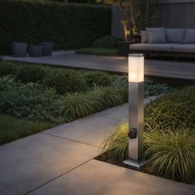 Lampă de exterior din oțel 80 cm cu priză IP44 - Malios