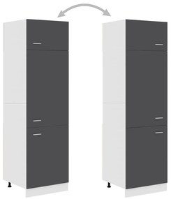 Dulap pentru frigider, gri, 60 x 57 x 207 cm, PAL Gri, Dulap pentru frigider 60 cm, 1