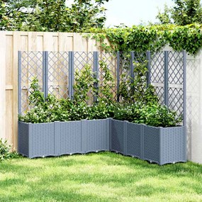 vidaXL Jardinieră de grădină cu spalier, albastru gri, 160x160x140 cm, PP