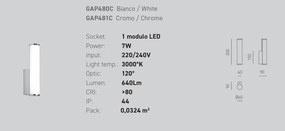 Aplica de perete LED pentru oglinda baie IP44 Polar alb