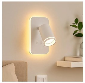 Aplica LED de perete tip spot PIPE 1xGU10/10W/230V + LED/6W, albă