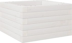vidaXL Jardinieră de grădină, alb, 40x40x23 cm, lemn masiv de pin