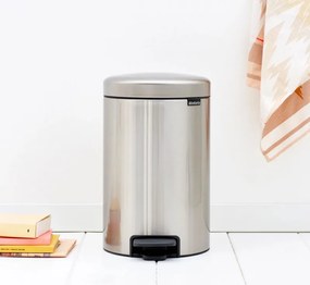 Cos de gunoi cu pedala Brabantia NewIcon 649031, 12 L, Inchidere lina, Baza antiderapanta, Rezistent la amprente, Inox