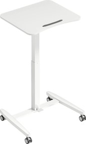 HOMCOM Birou Reglabil pe Înălțime, Blat Inclinabil, Roți și Cadru din Oțel, 60,5 x 52 x 75-114 cm, Alb | Aosom Romania