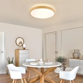 Brilagi-LED Corp de iluminat dimabil GLASS POOL DOUBLE LED/60W/230V 50 cm, decor lemn + telecomandă