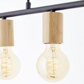 Brilliant - Candelabru KERRY suspendat pe cablu 5xE27/40W/230V negru/bambus