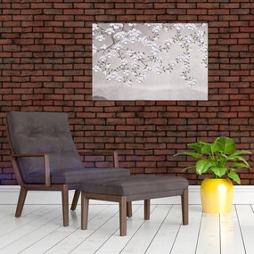 Tablou - Flori într-un peisaj gri (90x60 cm)